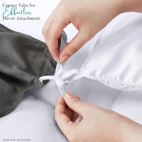 Down Alternative Duvet Insert — Quilted Comforter with Corner Loops, Box-Stitched, Double/Large Size