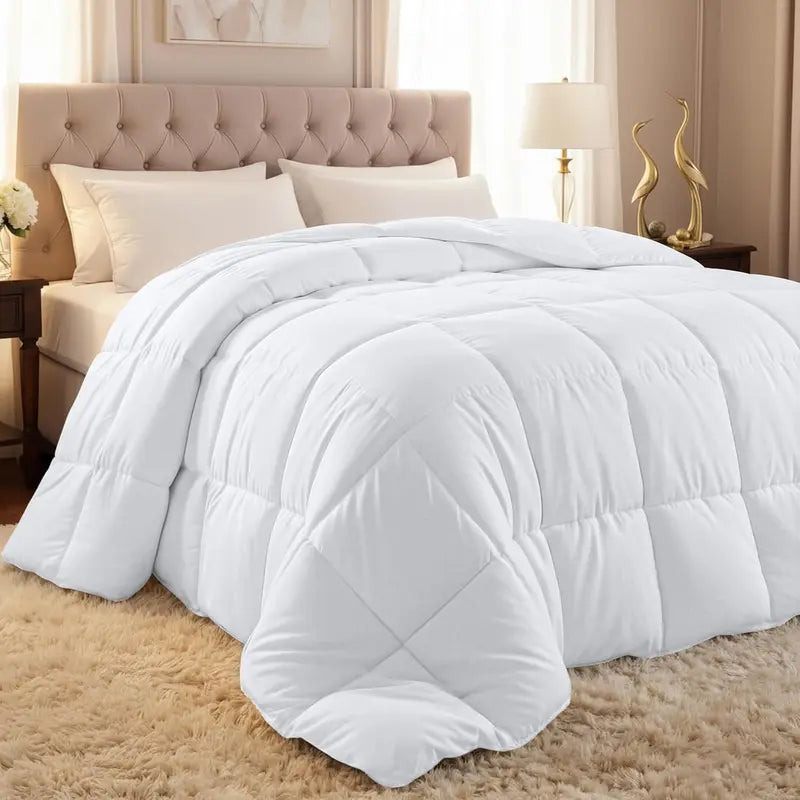 Down Alternative Duvet Insert — Quilted Comforter with Corner Loops, Box-Stitched, Double/Large Size